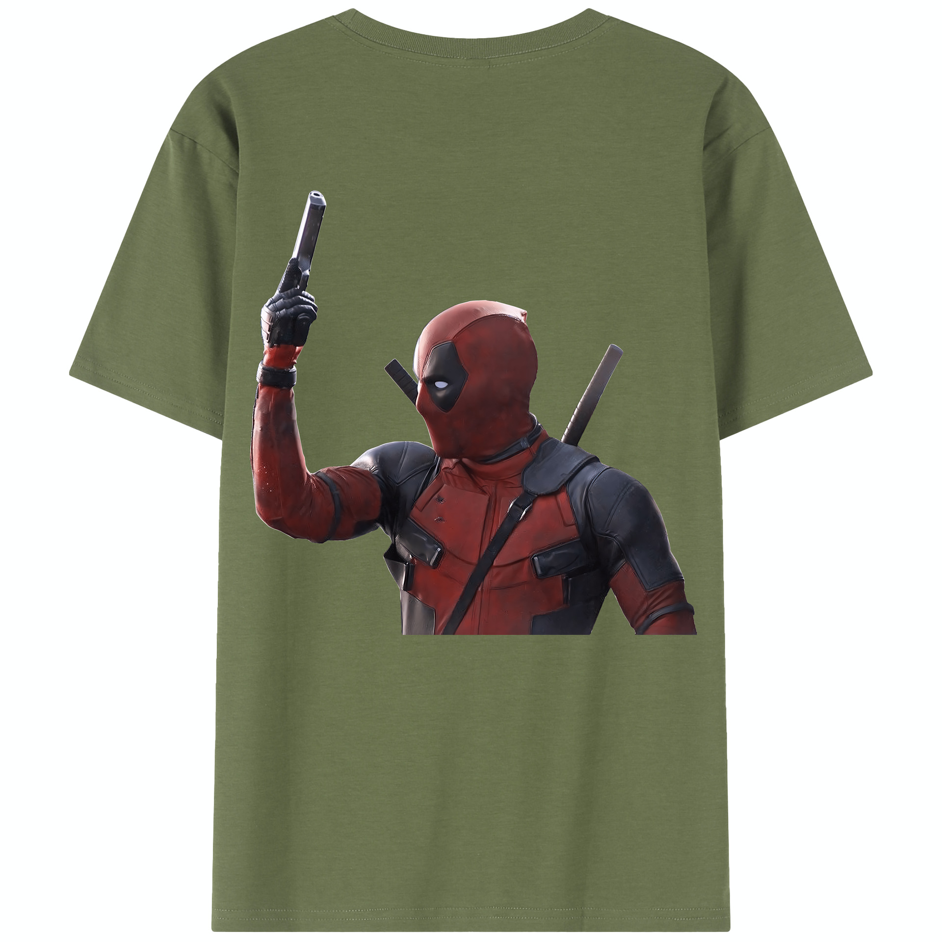 （画像用） Deadpool デッドプール 綿100％半袖Tシャツ（背面プリント）